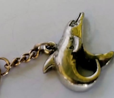 Handmade Pewter Dolphin Key Tag – Ocean Theme Keychain Gift for Marine Life Lovers - Image 2